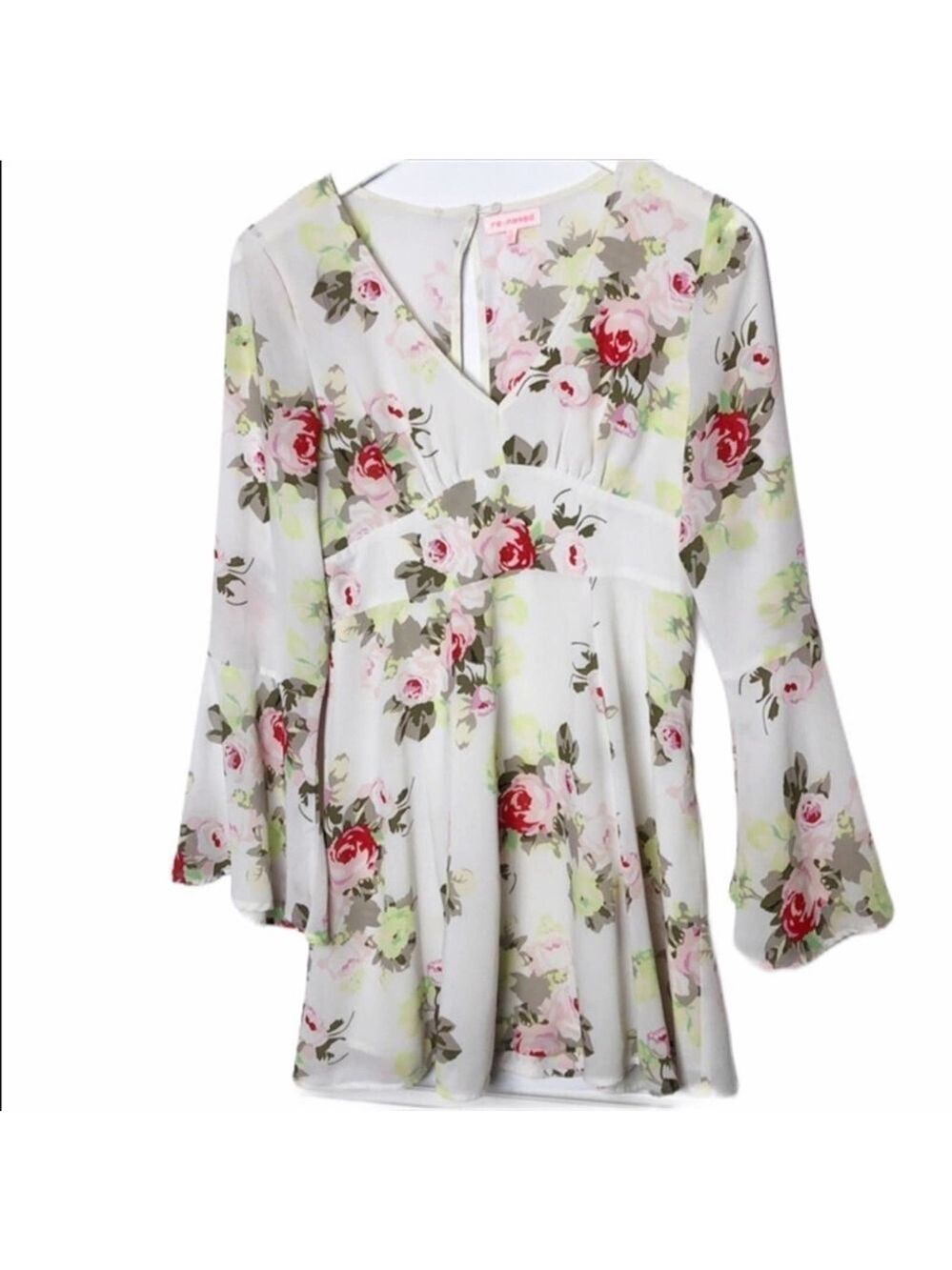 Re:named floral bell sleeve dress SZ S